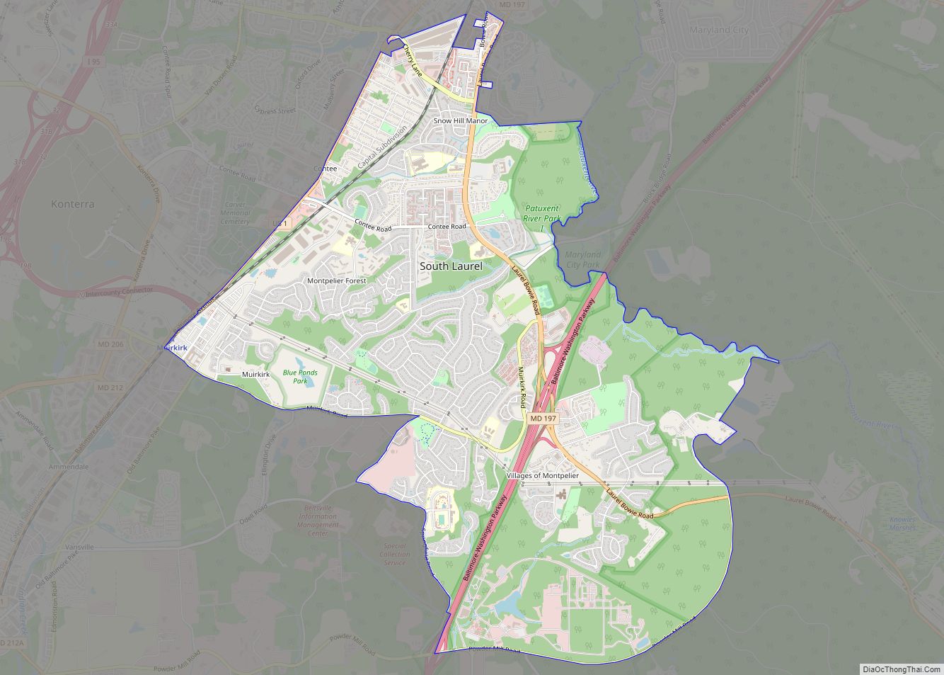 Map of South Laurel CDP