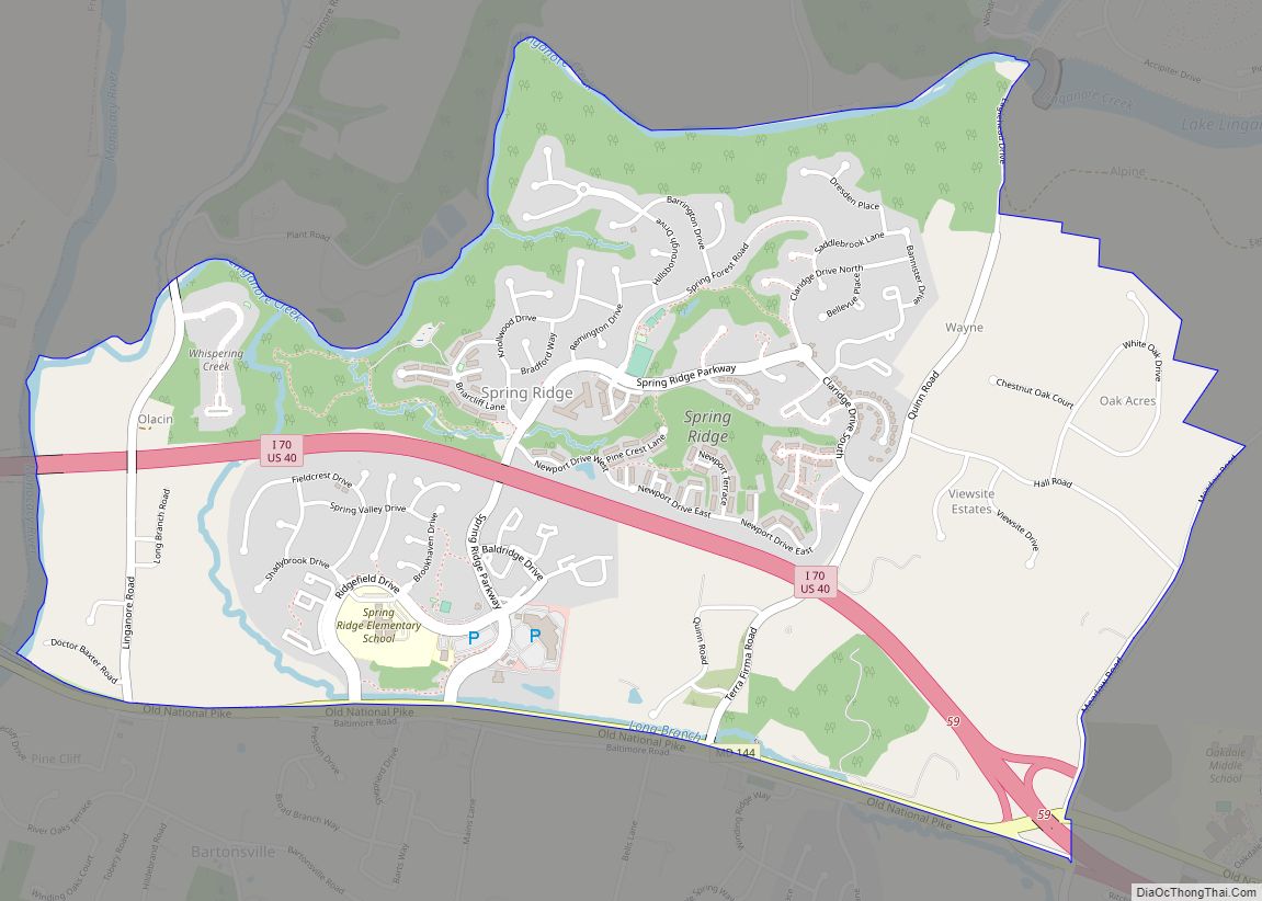 Map of Spring Ridge CDP, Maryland
