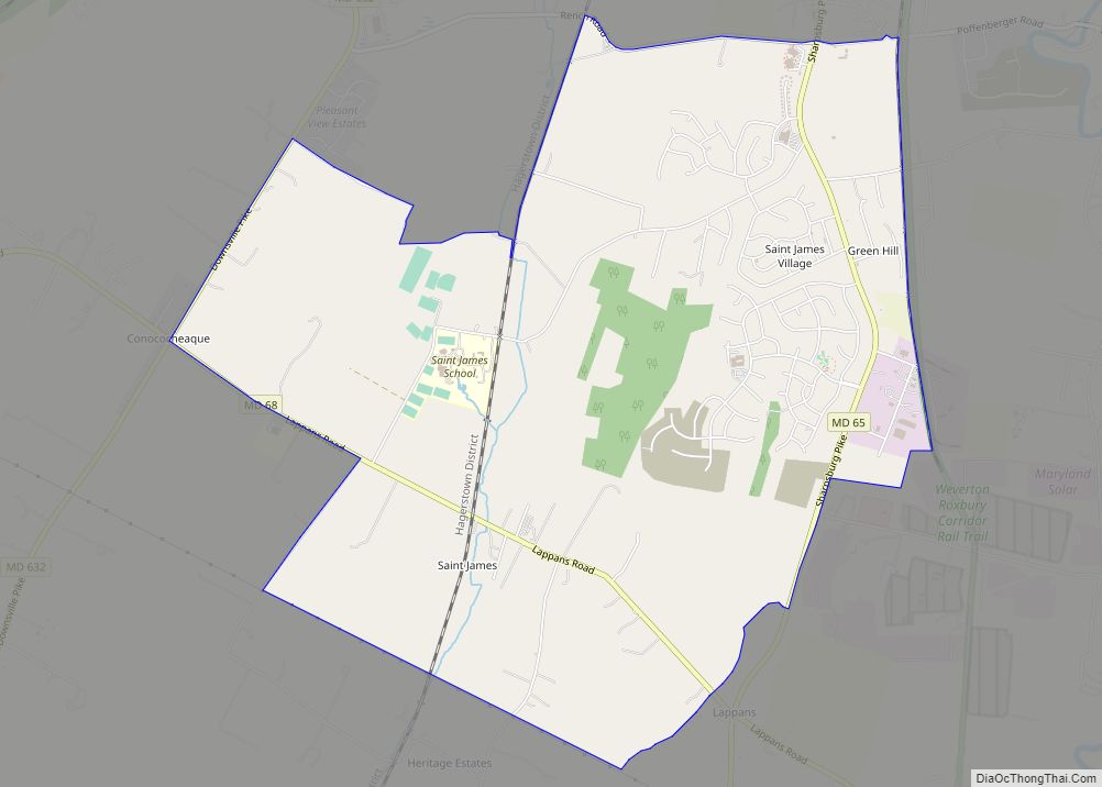Map of St. James CDP, Maryland