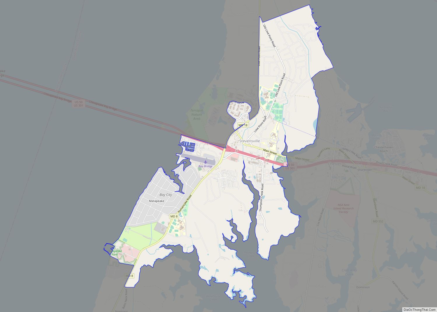 Map of Stevensville CDP