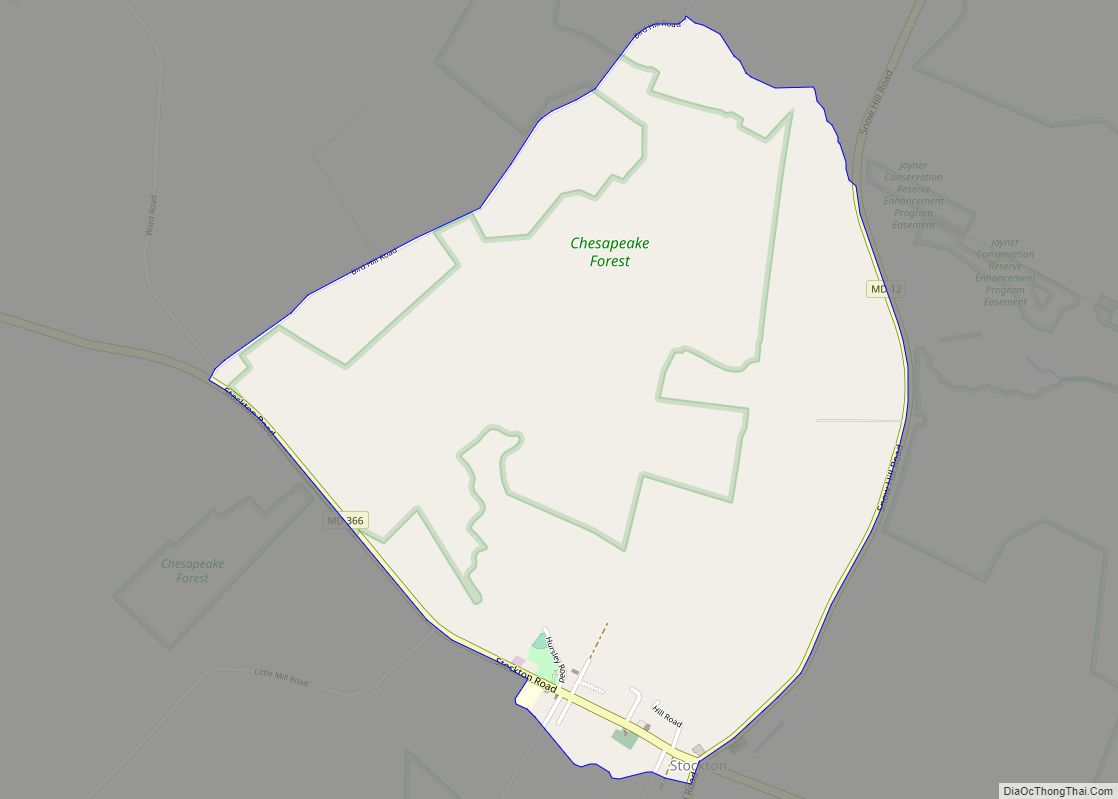 Map of Stockton CDP, Maryland
