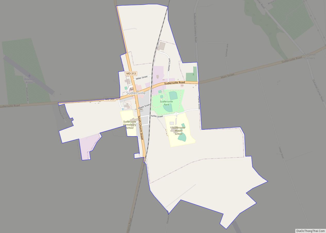Map of Sudlersville town
