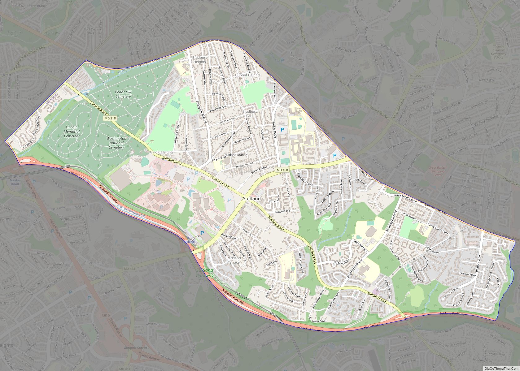 Map of Suitland CDP