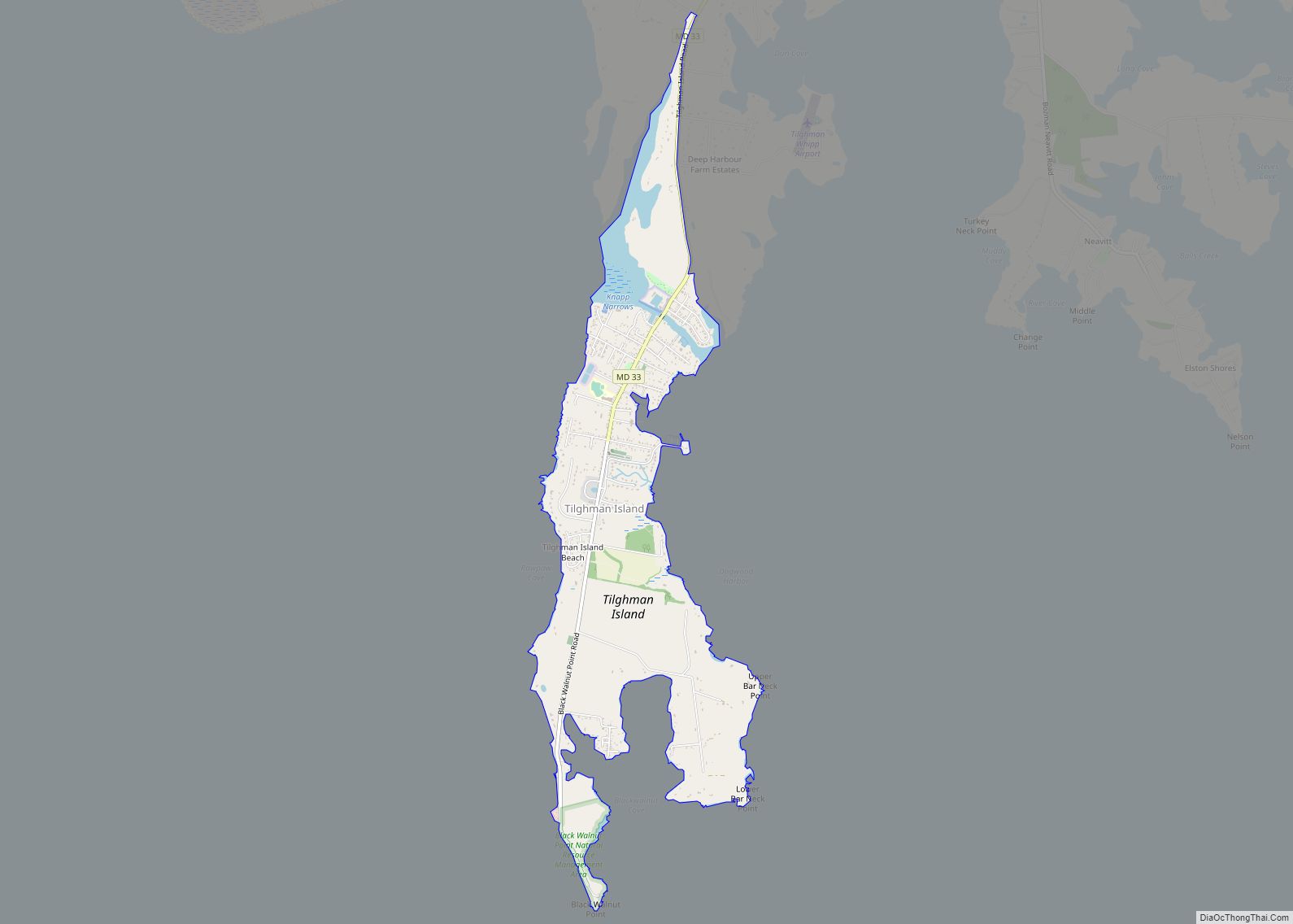 Map of Tilghman Island CDP