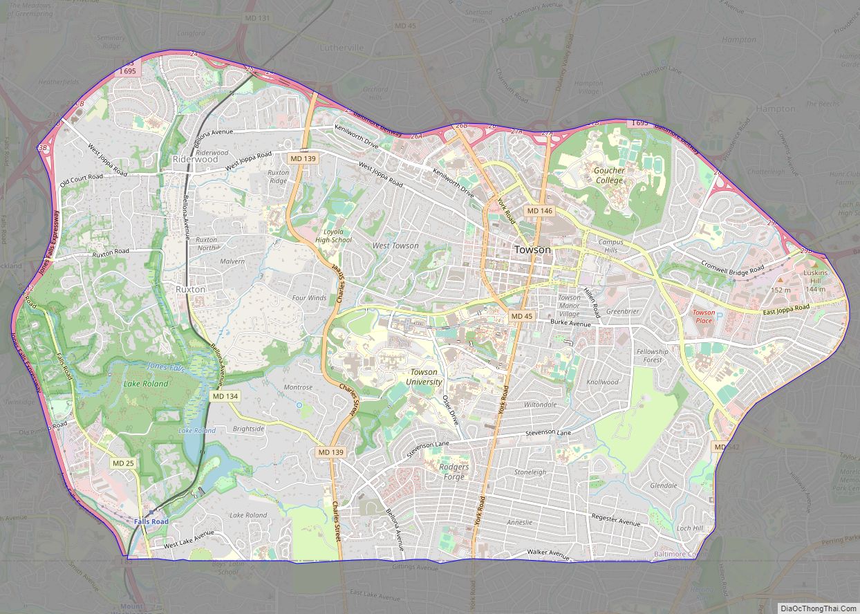 Map of Towson CDP
