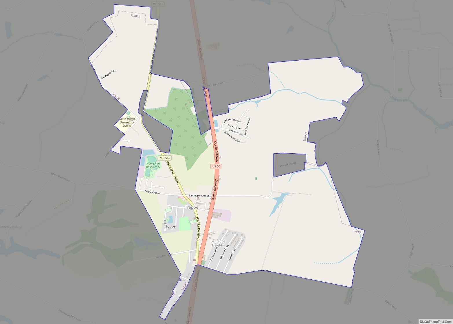 Map of Trappe town