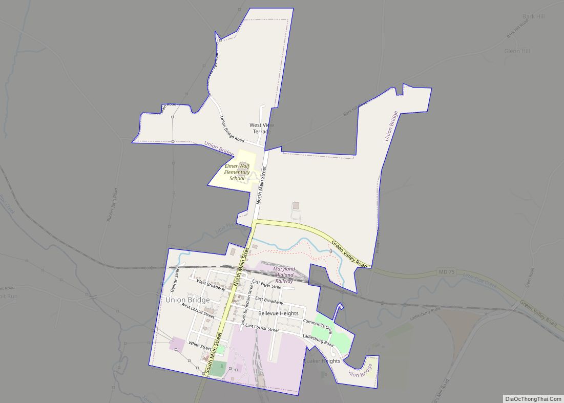 Map of Union Bridge town