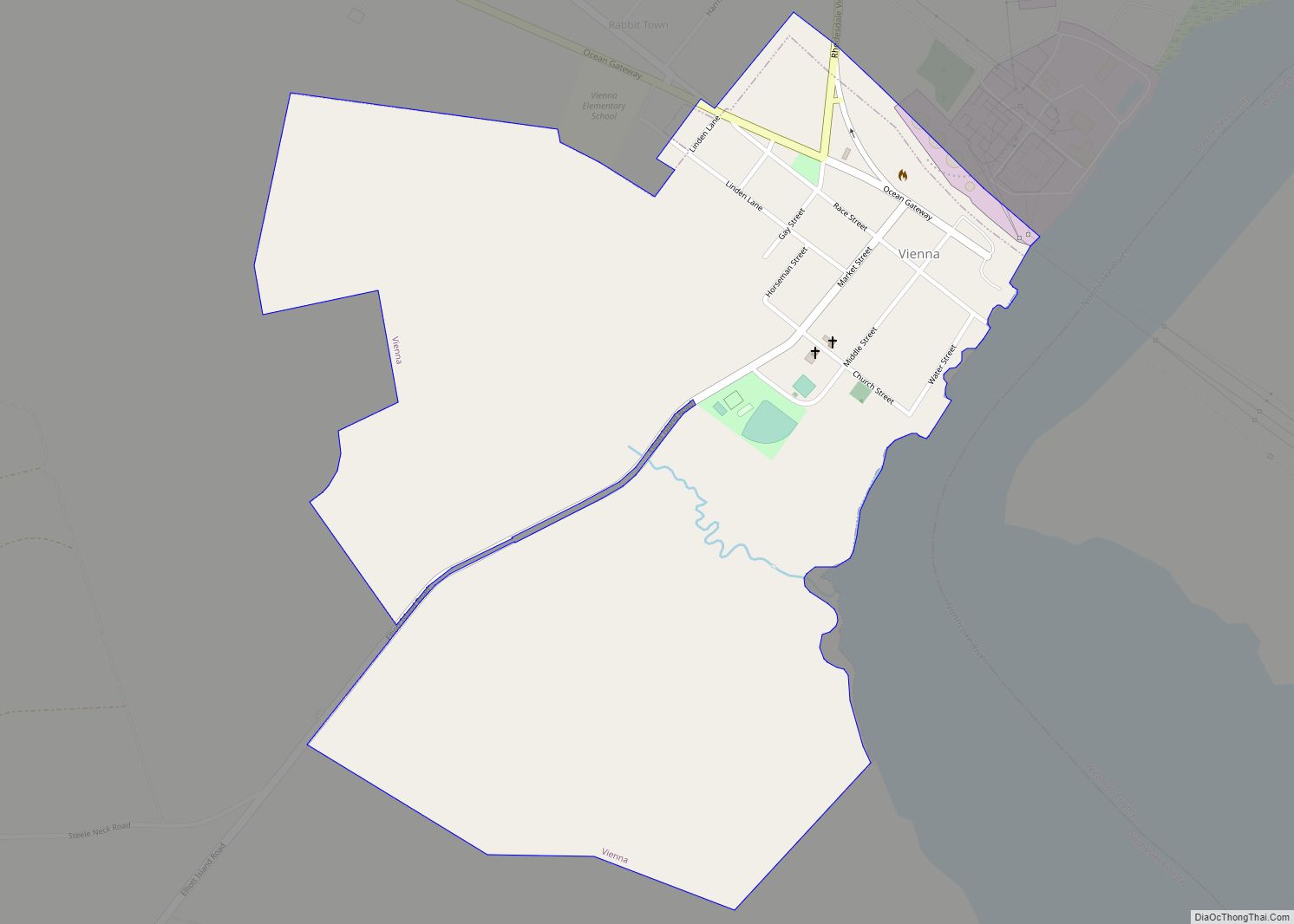 Map of Vienna town, Maryland