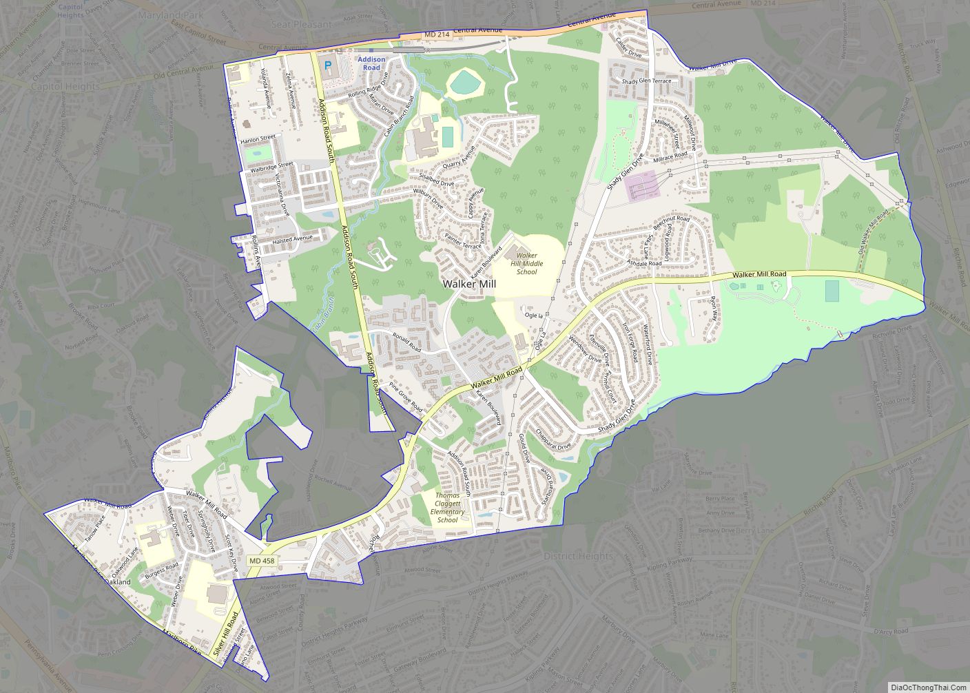 Map of Walker Mill CDP