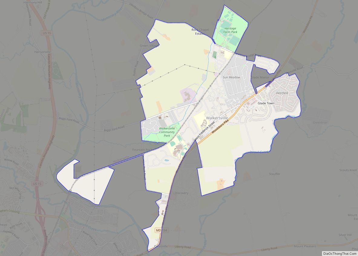 Map of Walkersville town