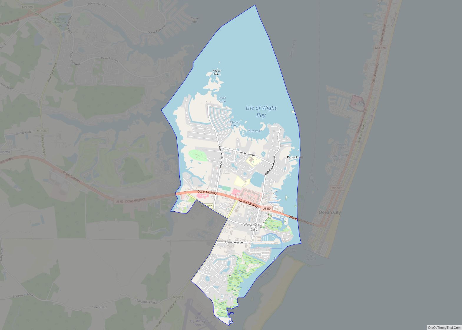 Map of West Ocean City CDP