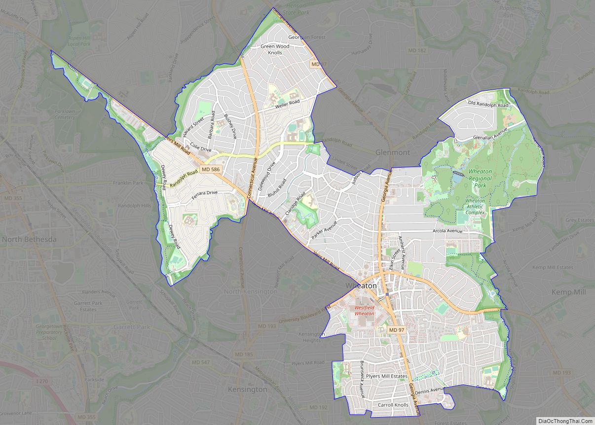 Map of Wheaton CDP, Maryland