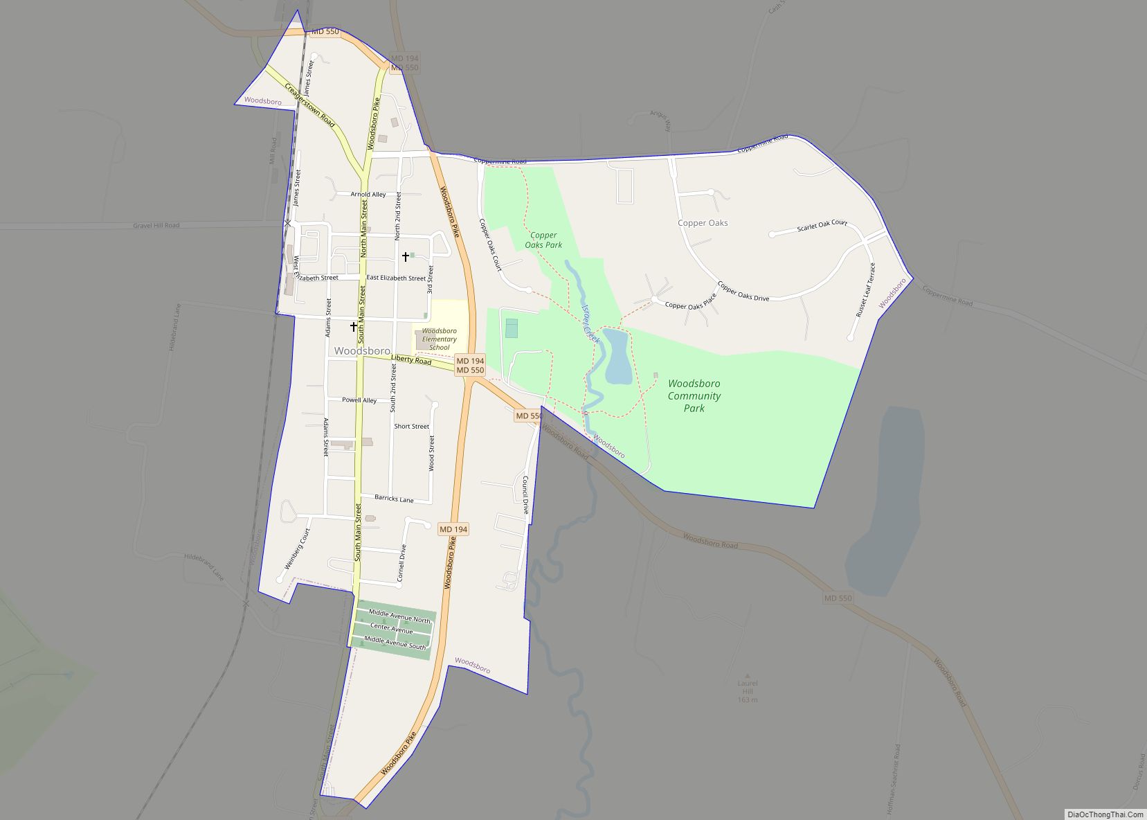 Map of Woodsboro town