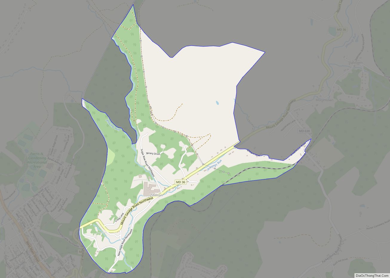 Map of Zihlman CDP