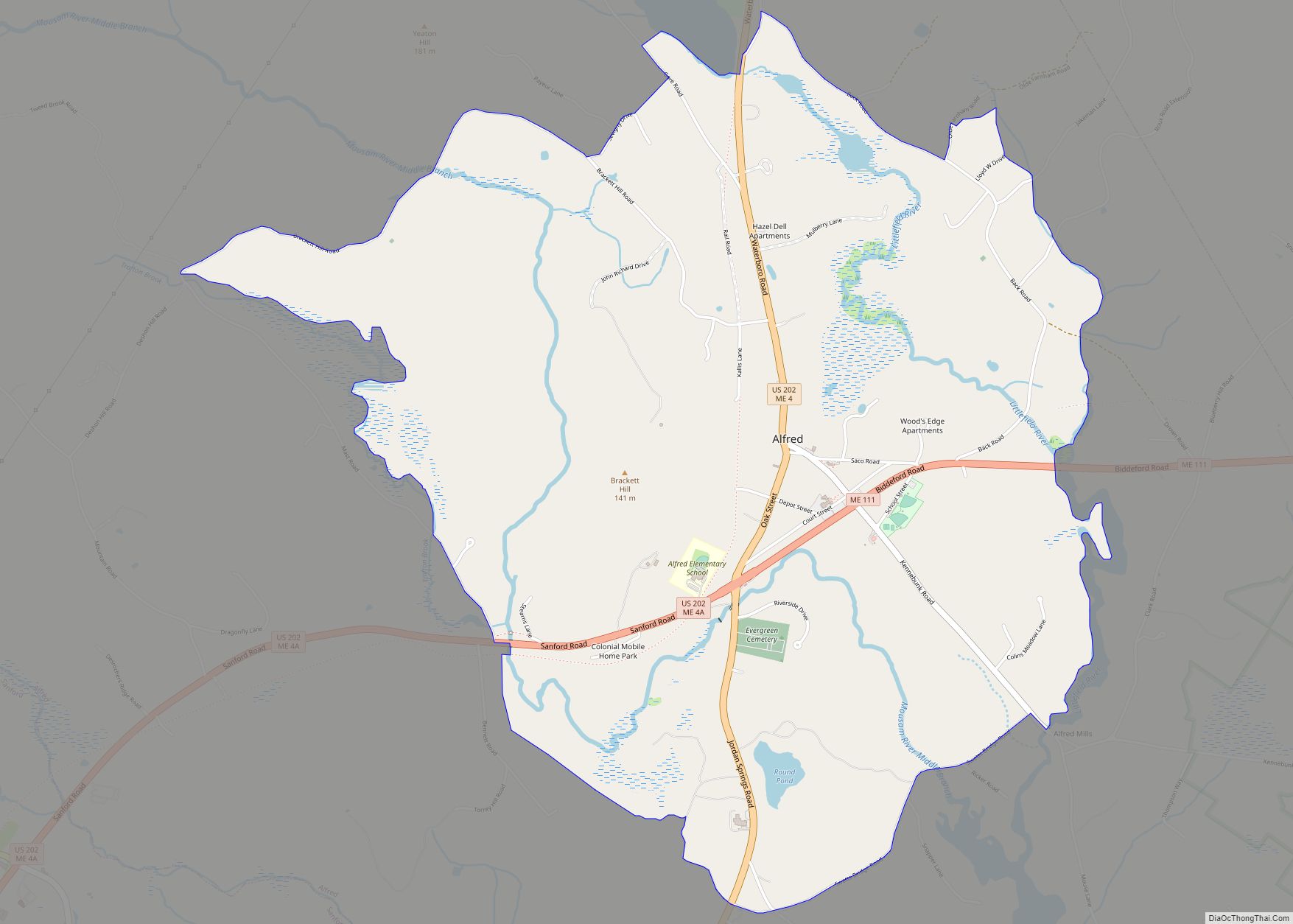 Map of Alfred CDP