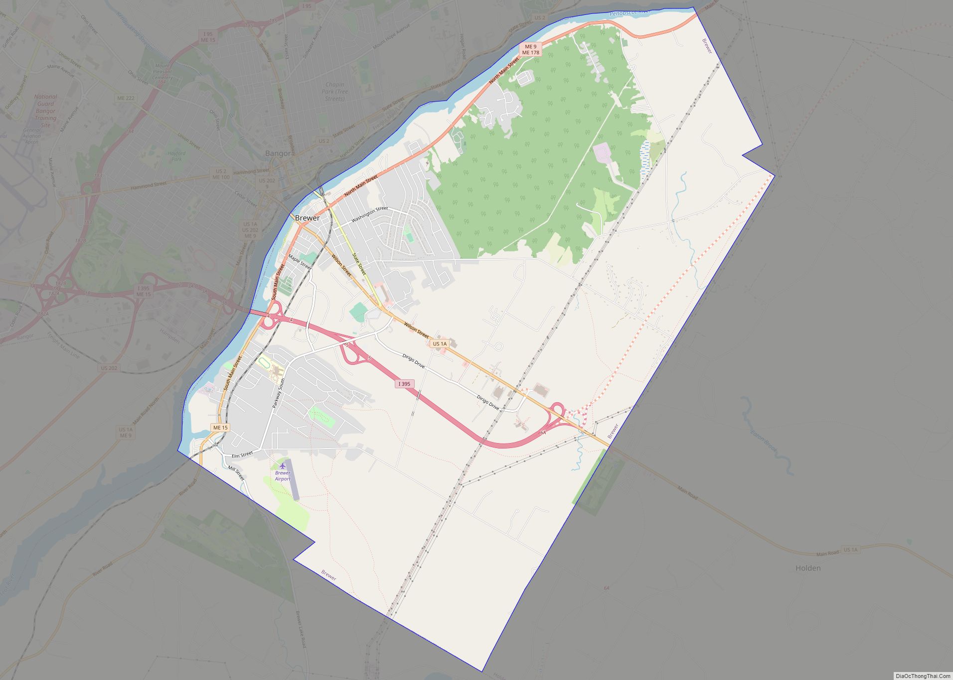Map of Brewer city