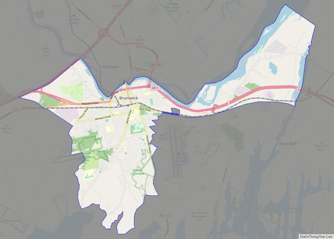 Map of Brunswick CDP, Maine