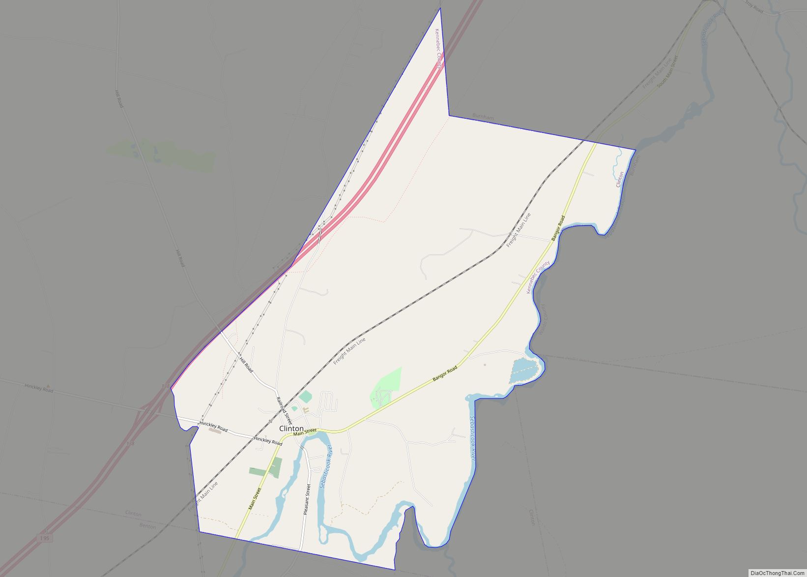 Map of Clinton CDP, Maine