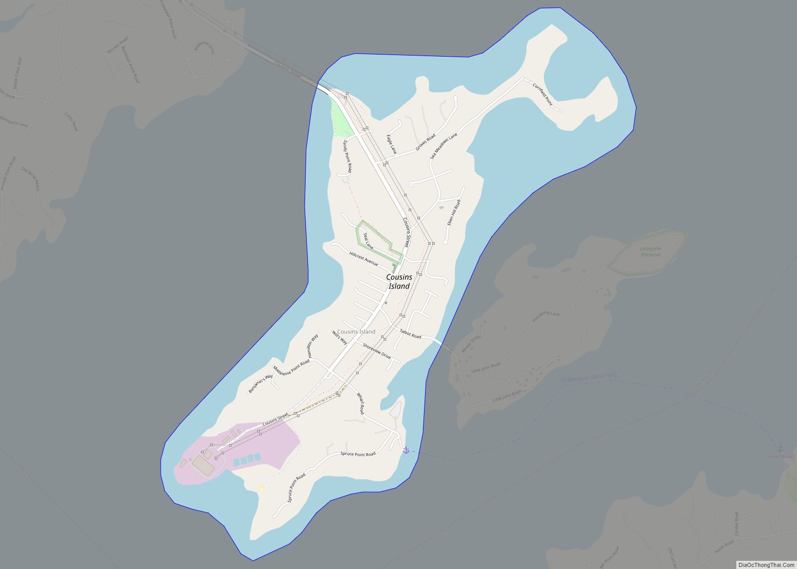Map of Cousins Island CDP