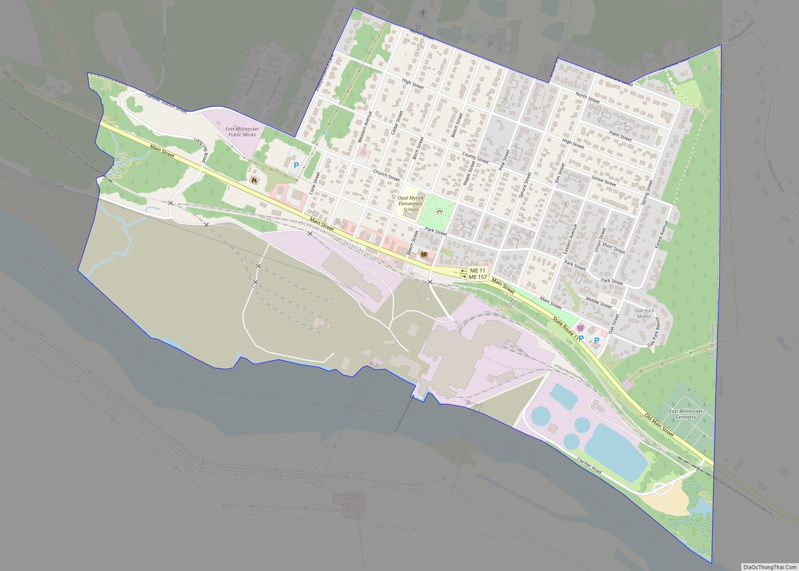Map of East Millinocket CDP