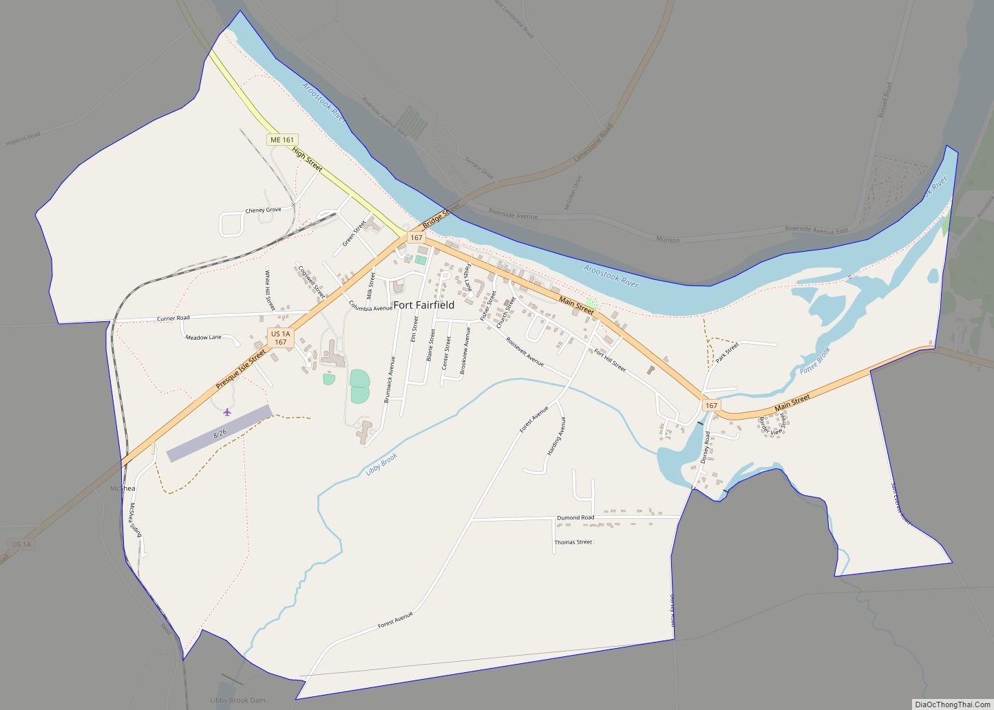 Map of Fort Fairfield CDP