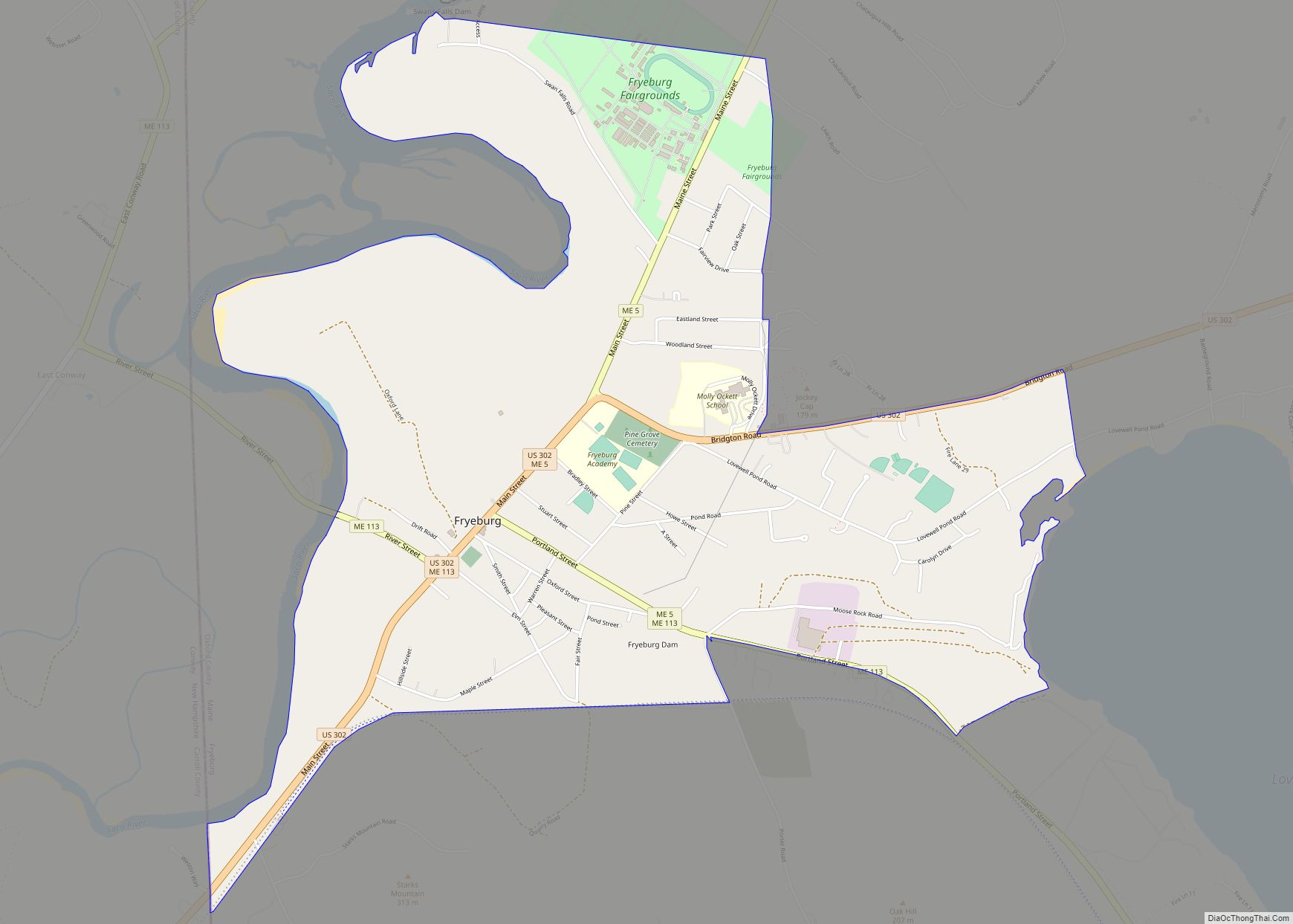 Map of Fryeburg CDP
