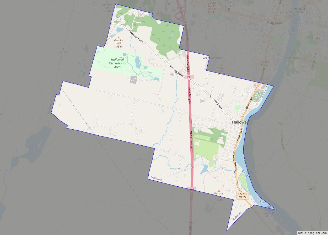 Map of Hallowell city