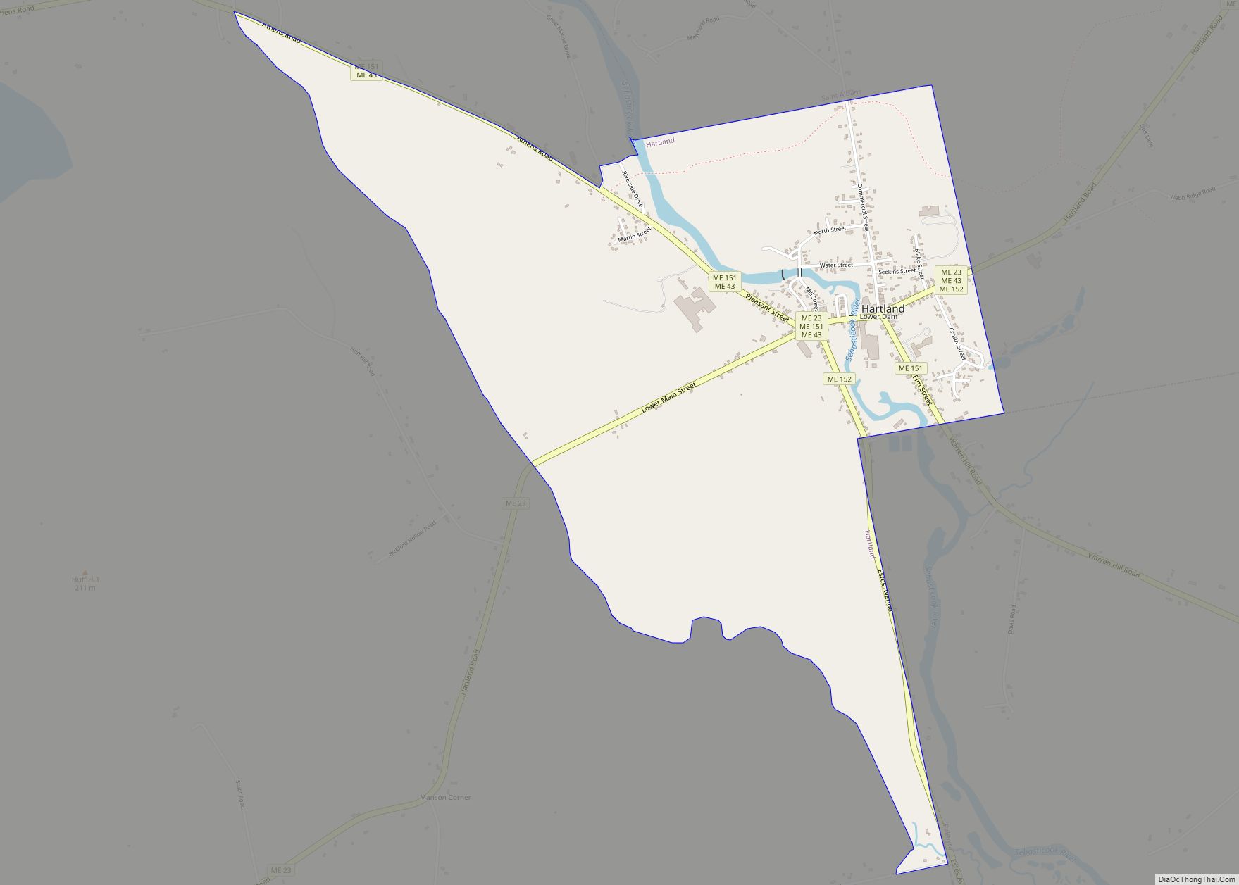 Map of Hartland CDP, Maine