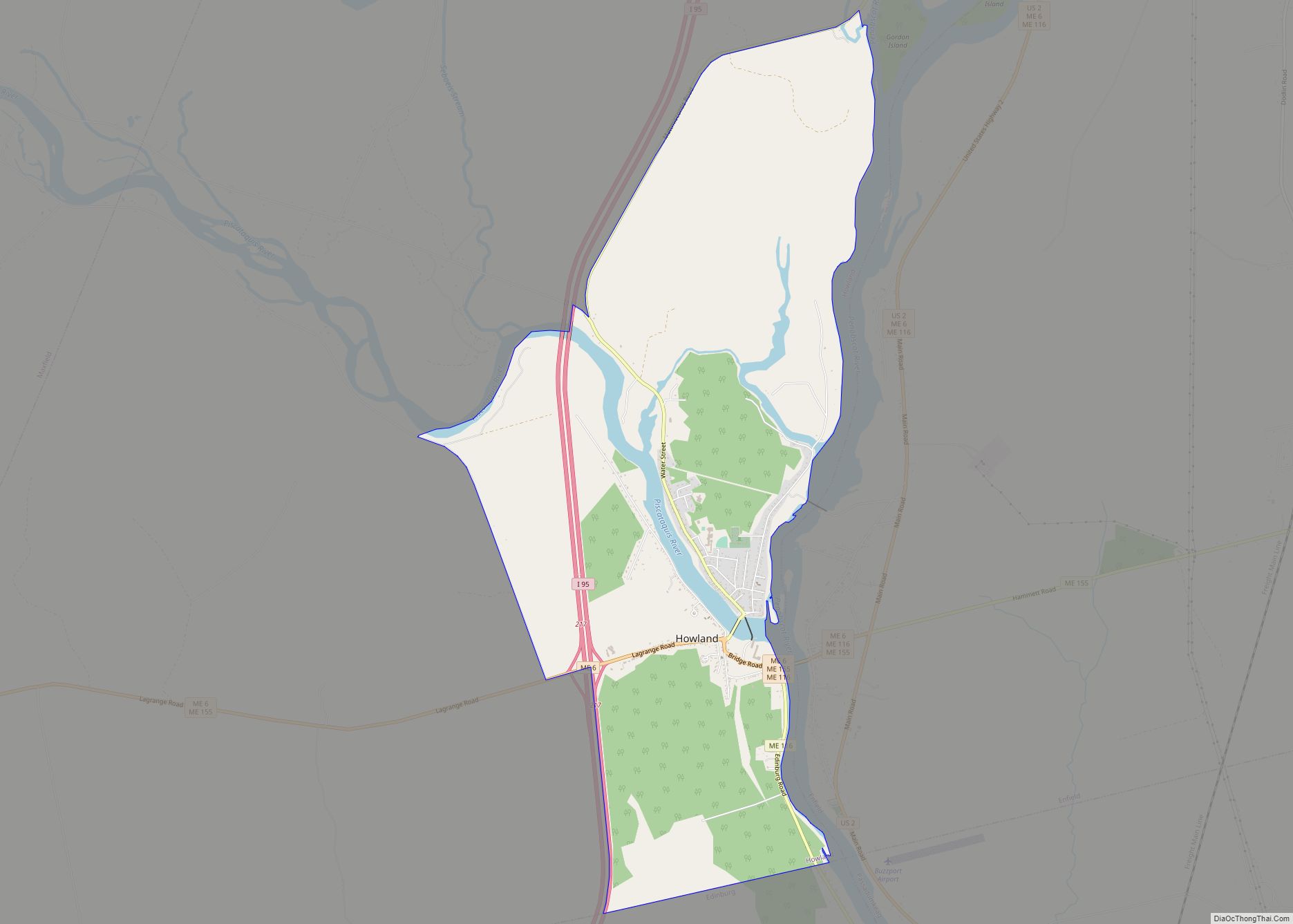Map of Howland CDP