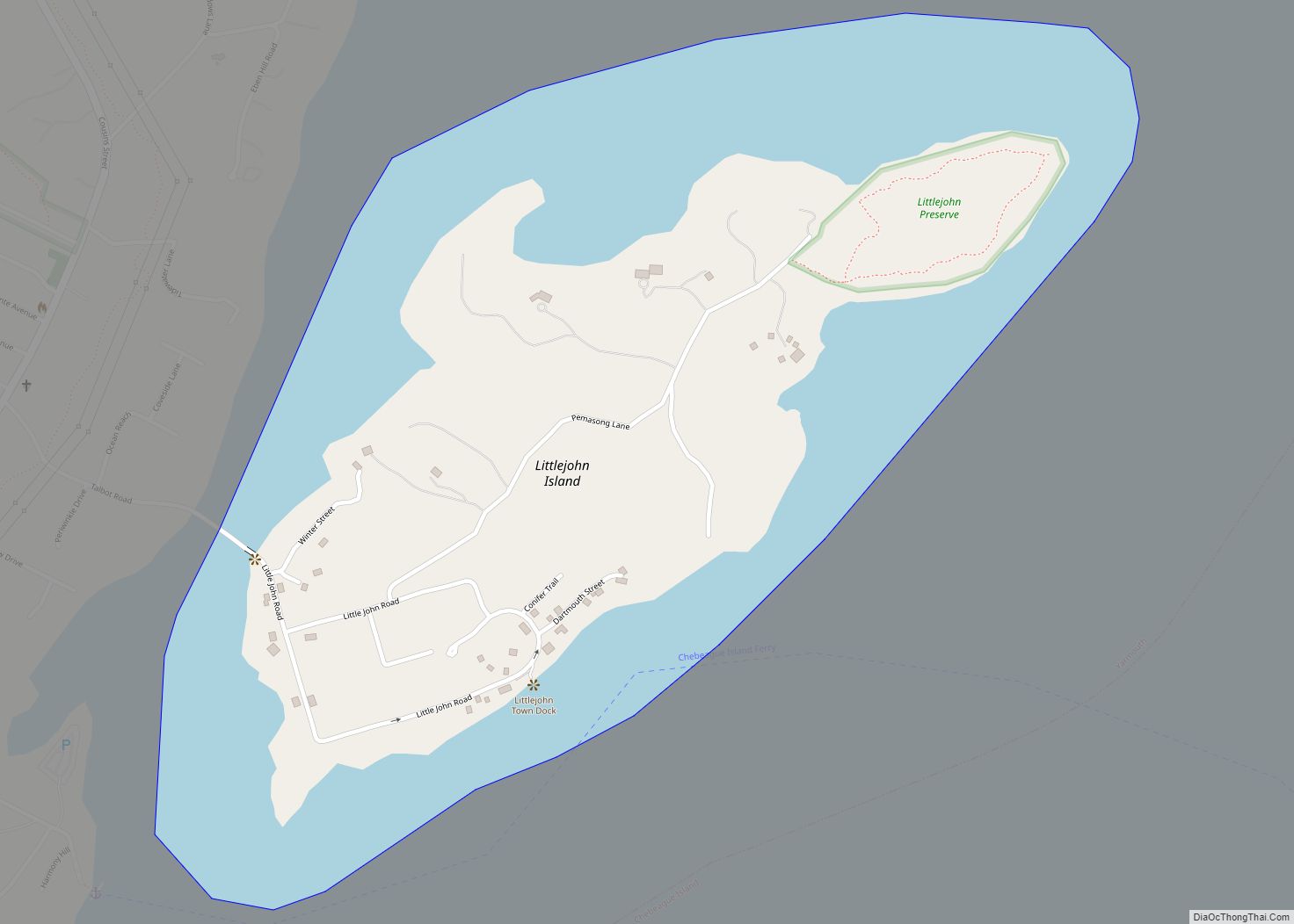 Map of Littlejohn Island CDP