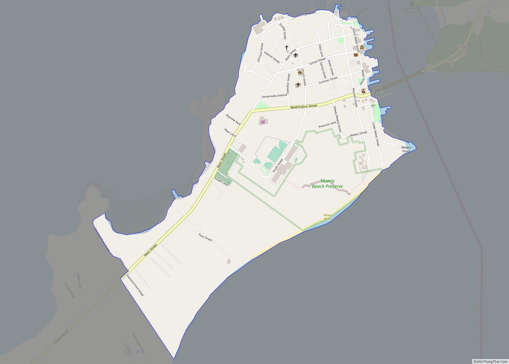 Map of Lubec CDP