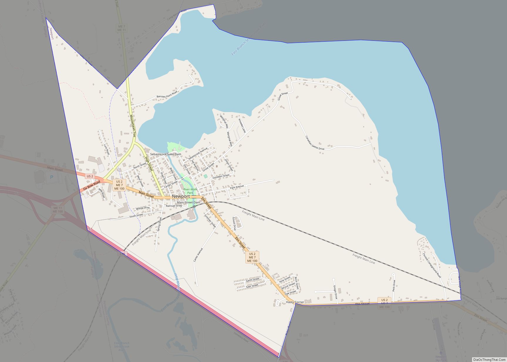 Map of Newport CDP, Maine