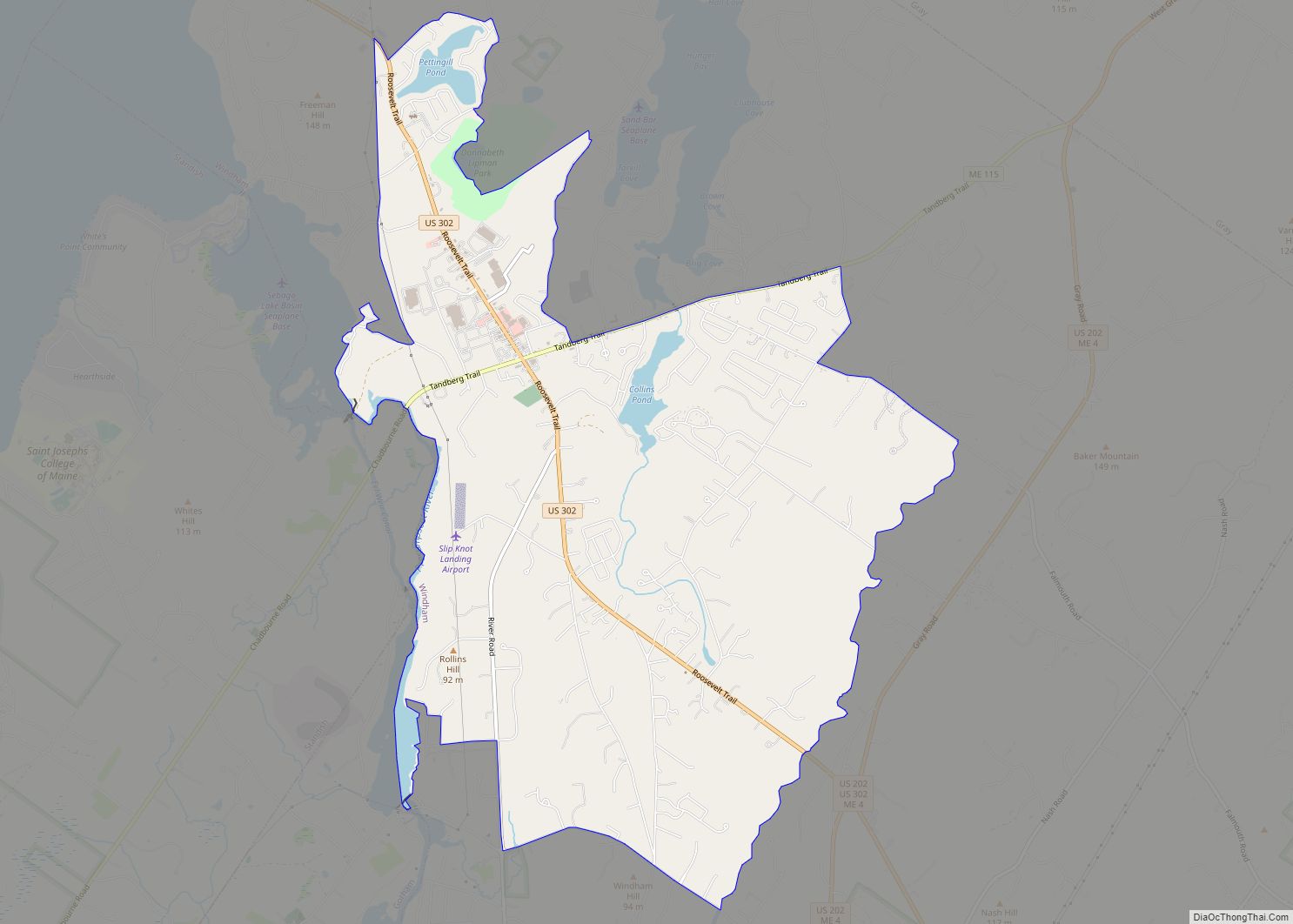 Map of North Windham CDP