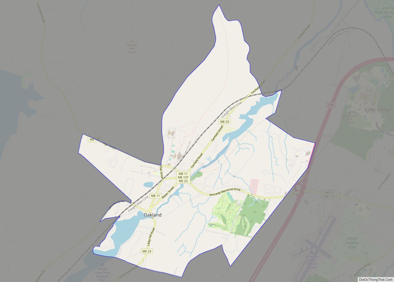 Map of Oakland CDP, Maine