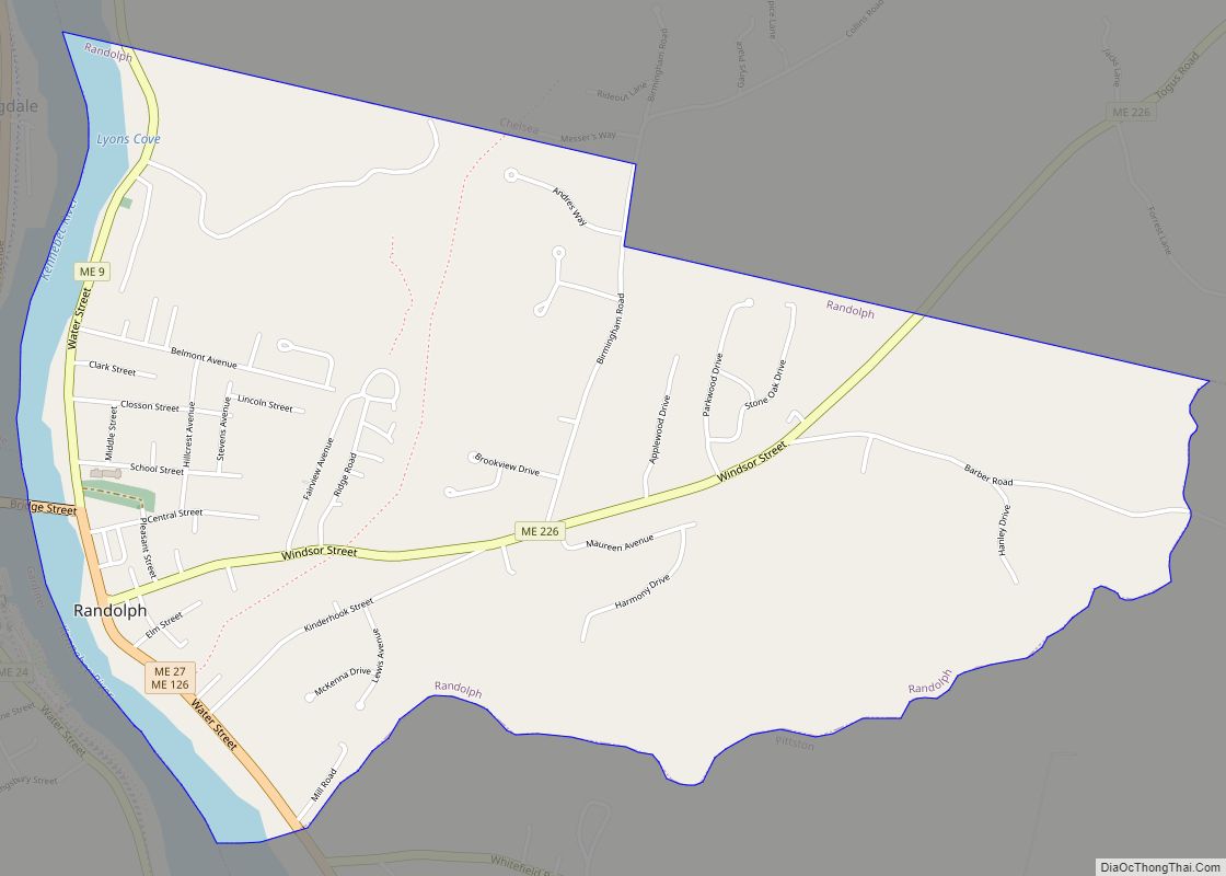 Map of Randolph CDP, Maine