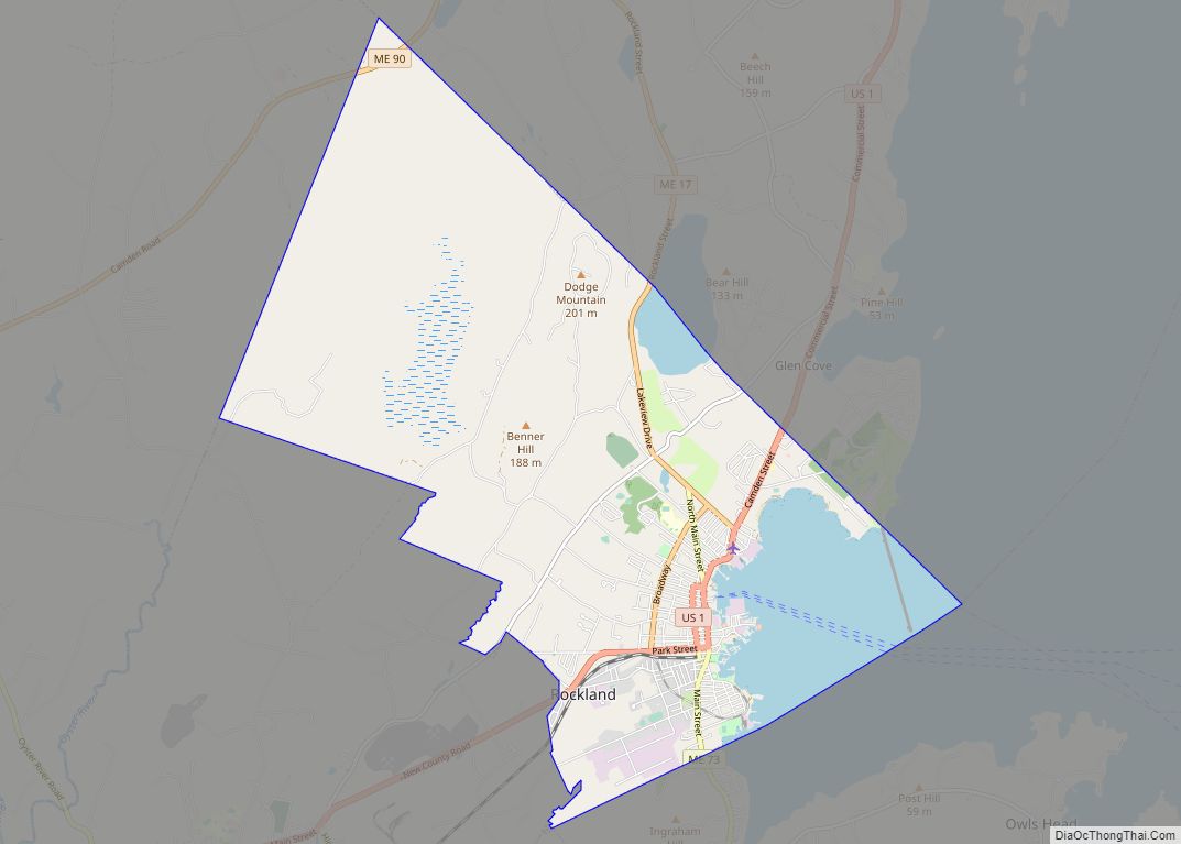 Map of Rockland city, Maine