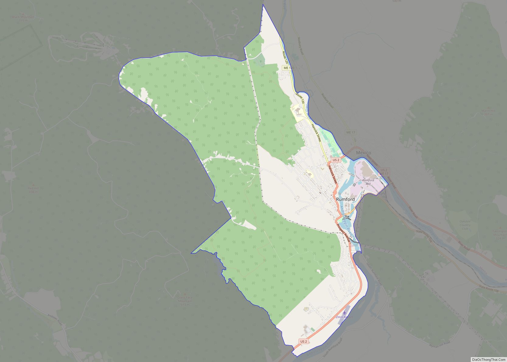 Map of Rumford CDP