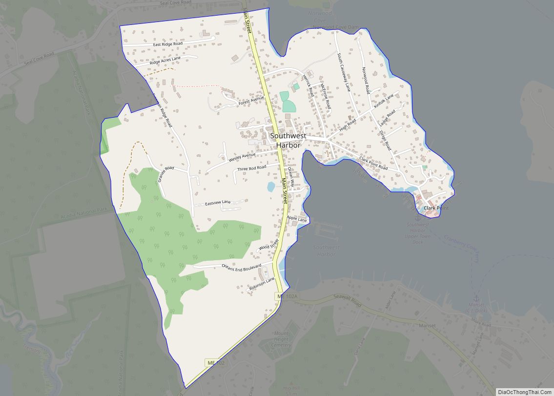 Map of Southwest Harbor CDP