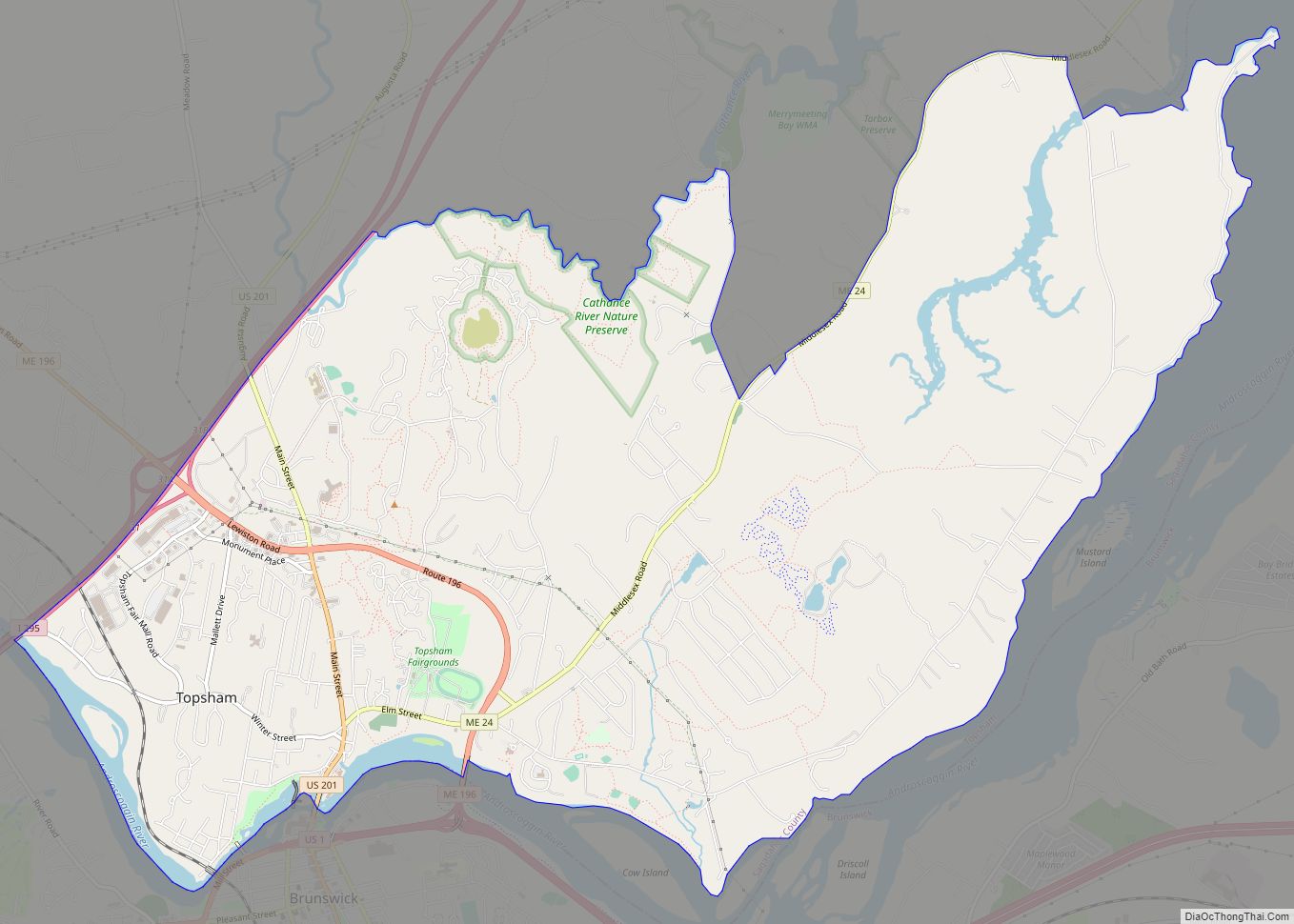 Map of Topsham CDP
