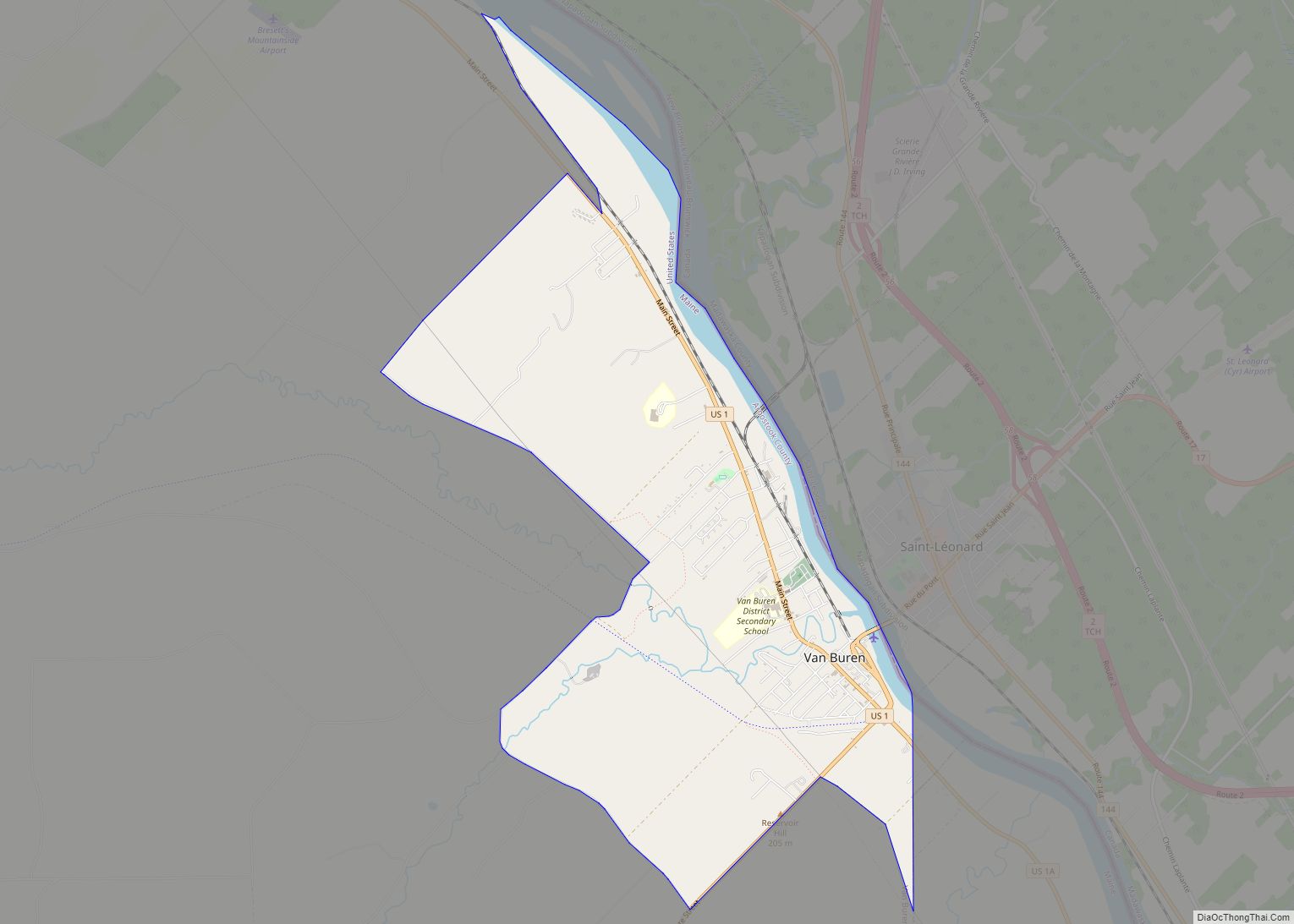 Map of Van Buren CDP, Maine