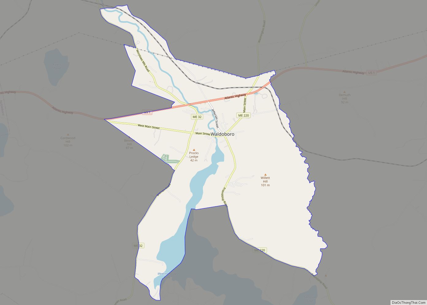 Map of Waldoboro CDP