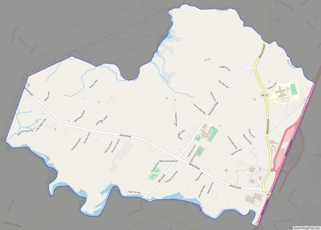 Map of West Kennebunk CDP