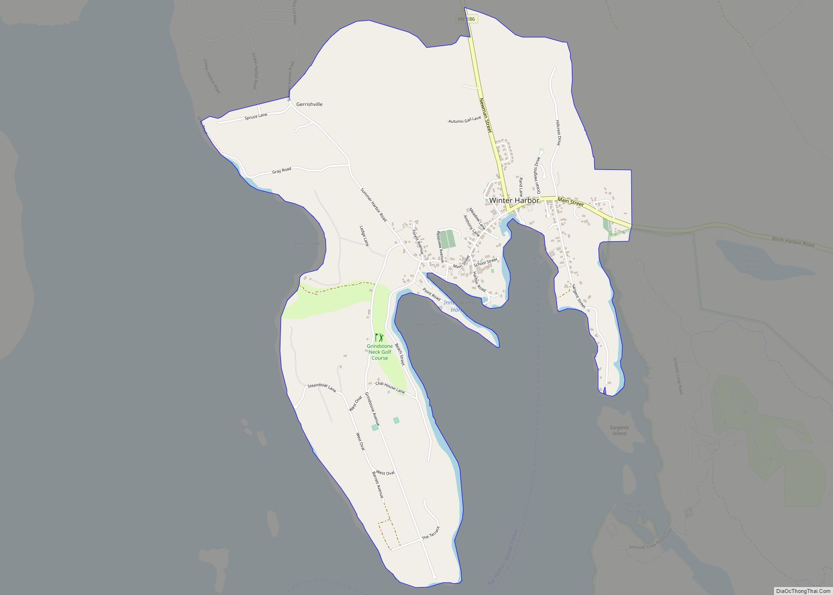 Map of Winter Harbor CDP