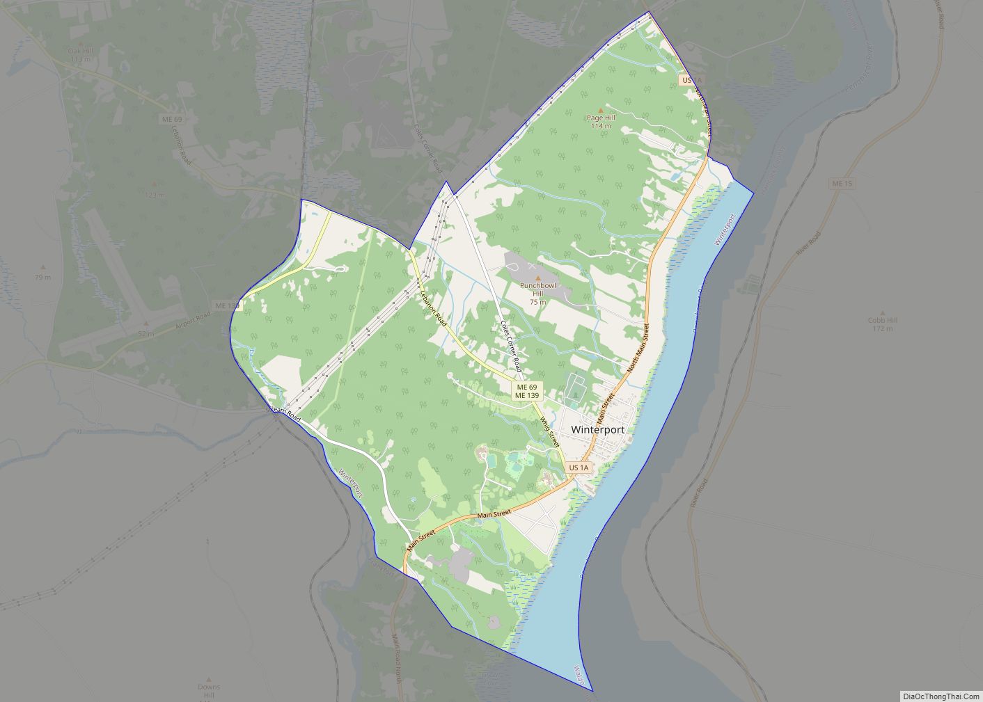 Map of Winterport CDP