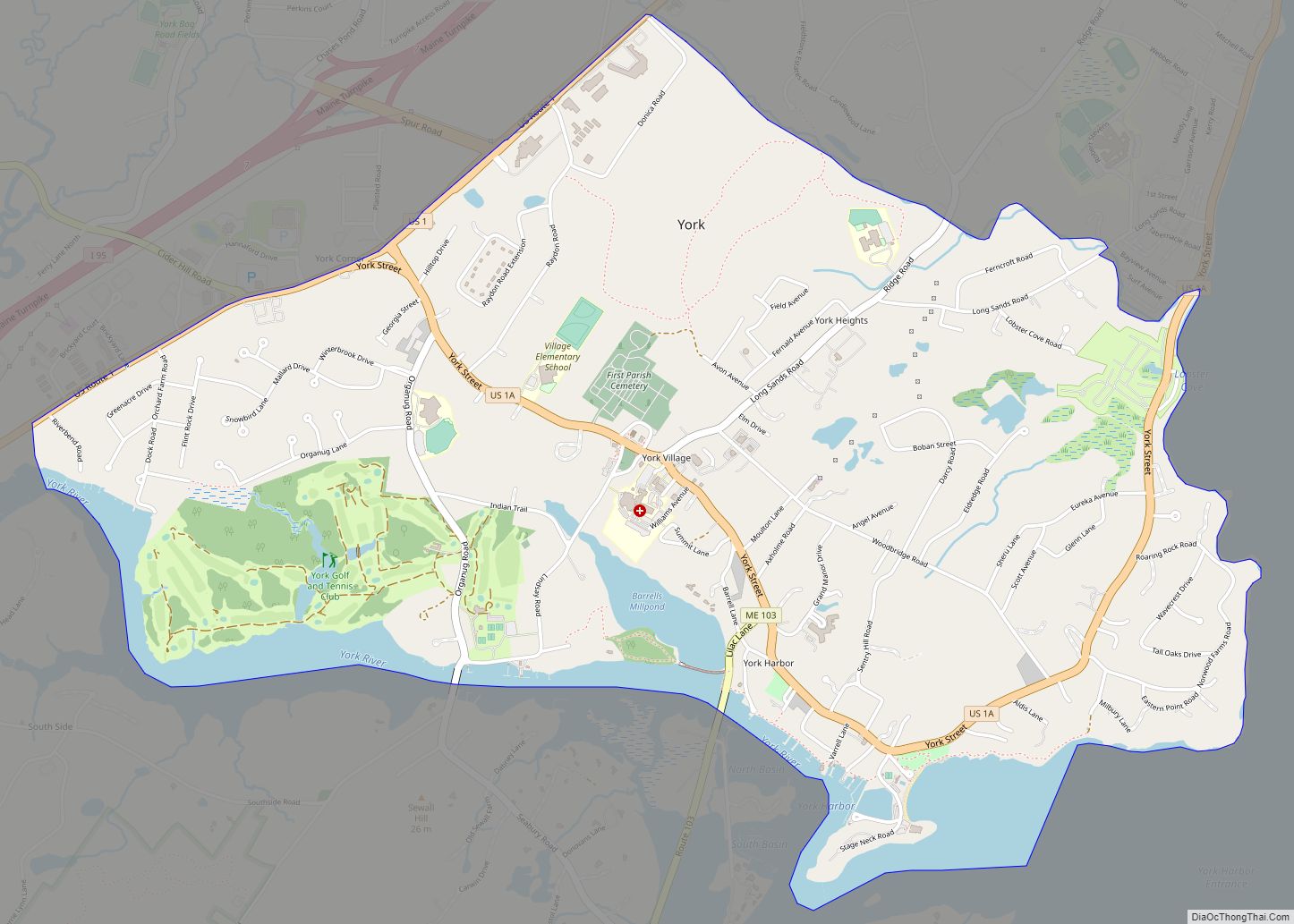 Map of York Harbor CDP