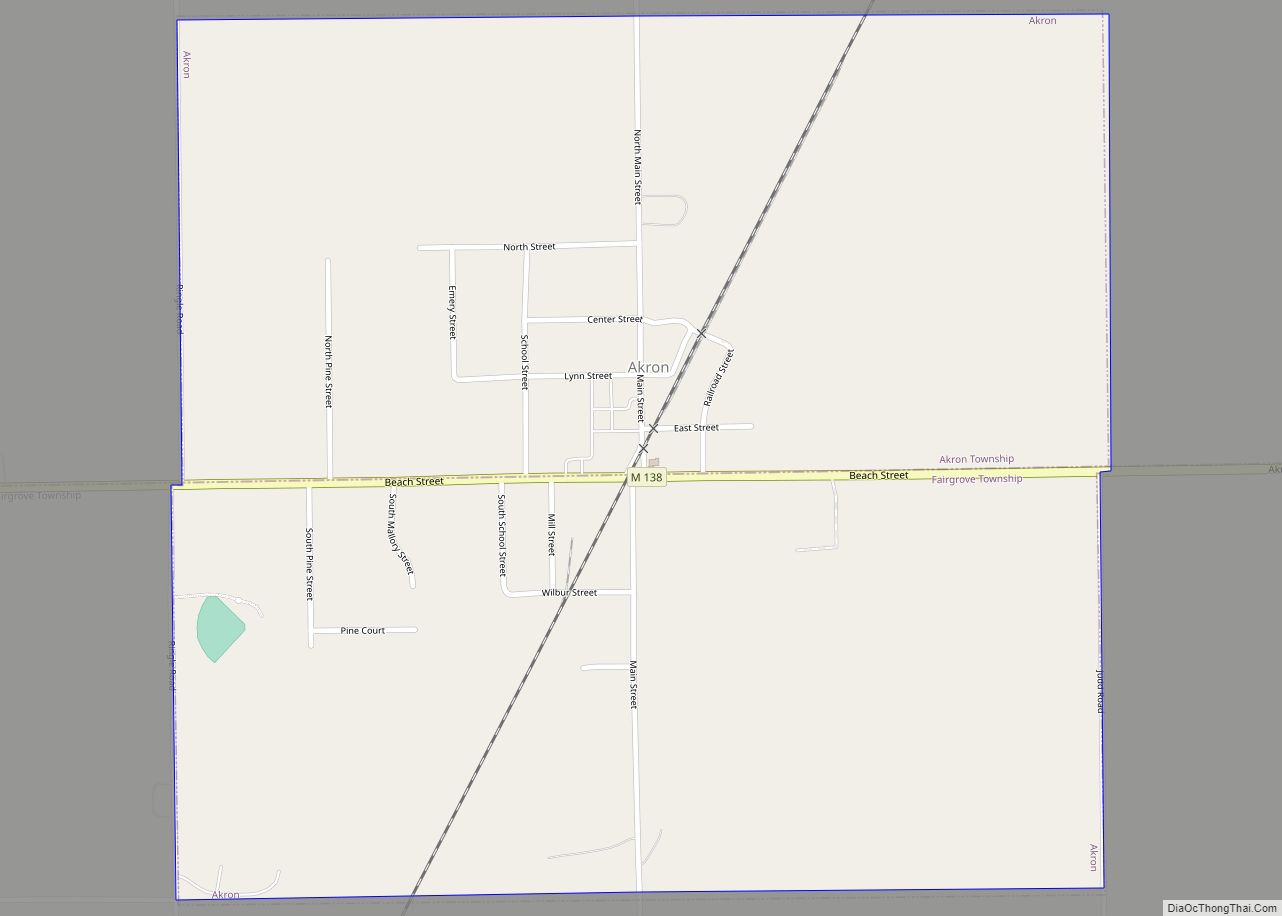Map of Akron village, Michigan