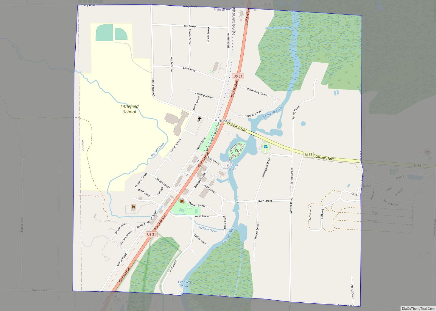 Map of Alanson village