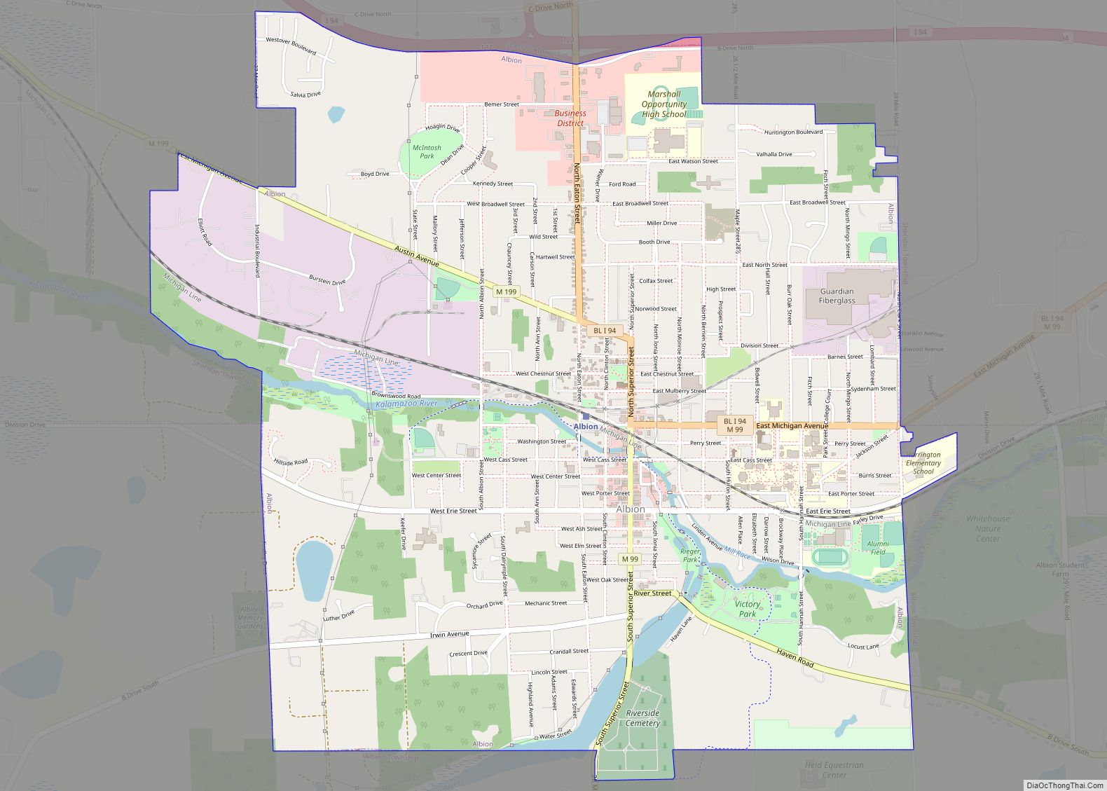 Map of Albion city, Michigan