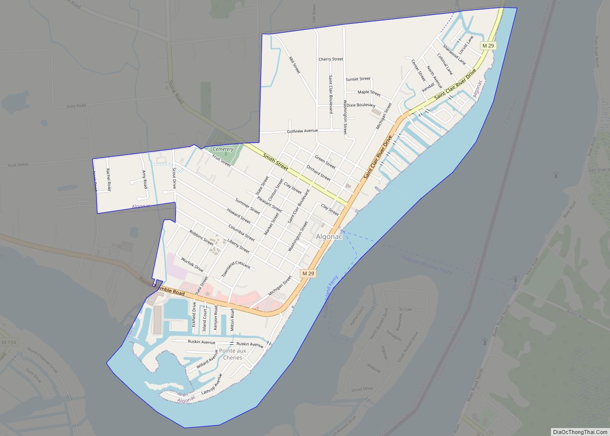 Map of Algonac city