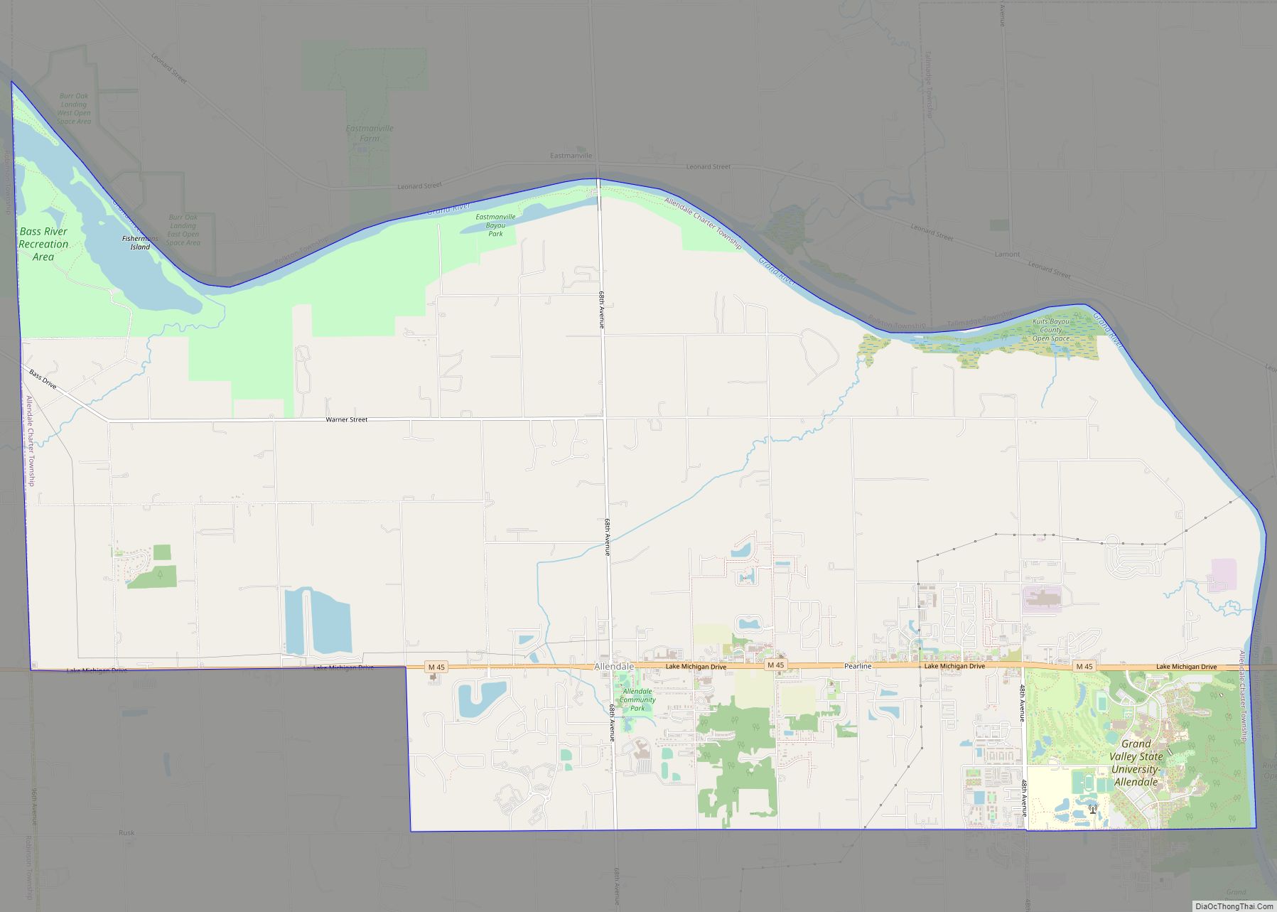 Map of Allendale CDP, Michigan